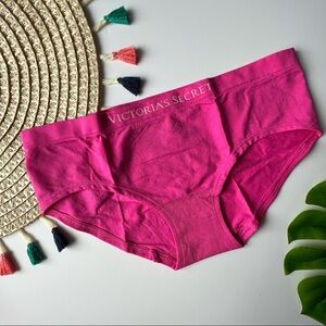 Victoria's Secret Bare Seamless Logo Hiphugger Panty Pink Large NEW